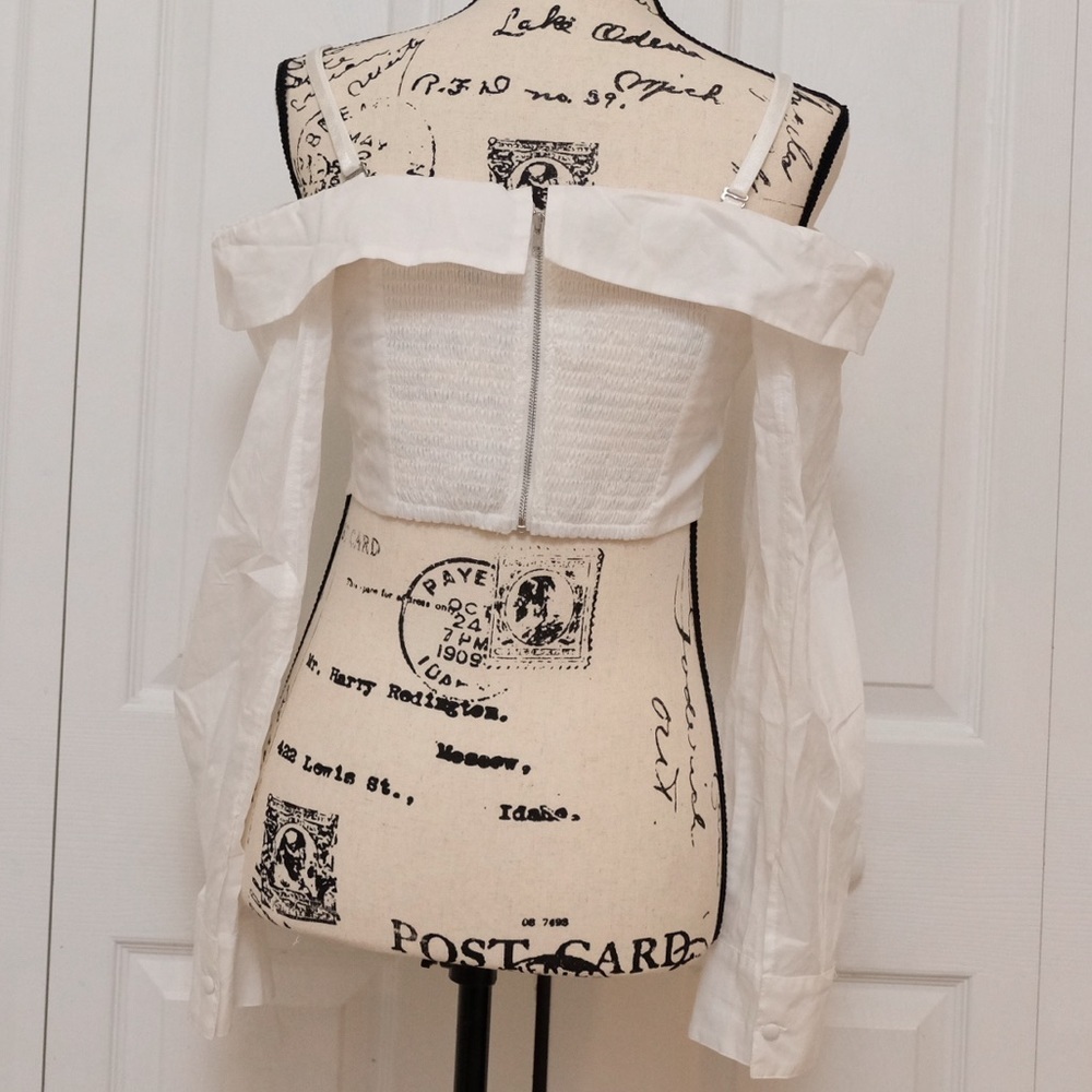 For Love & Lemons White Corset Top Romantic Lace Bustier Bridal Summer Large - Picture 4 of 9